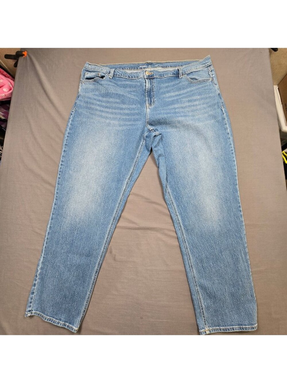 Old Navy Size 22 Long Jeans Straight Leg Mid-Rise Wow Boyfriend Stretch